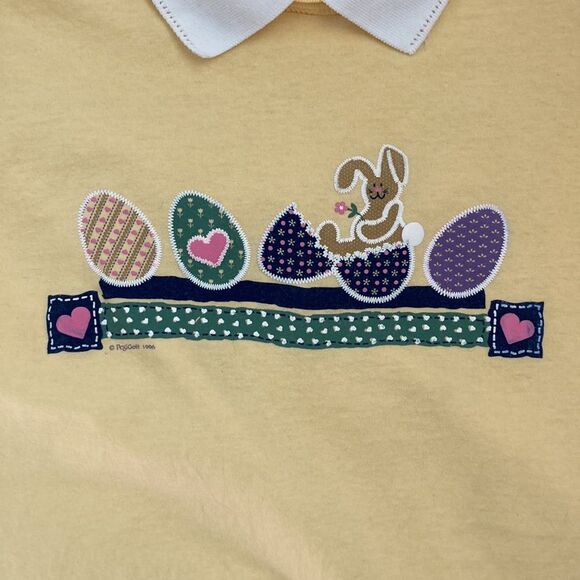 Vintage Spring Easter Bunny Shortsleeve Yellow T-Shirt - Picture 10 of 10